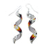 Multicolor Sterling Silver Native American Spiral Beaded Hook Dangle Earrings AX127623